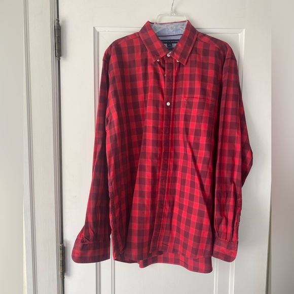 Tommy Hilfiger Other - Tommy Hilfiger Large button down - perfect condition!  Red checkered plaid